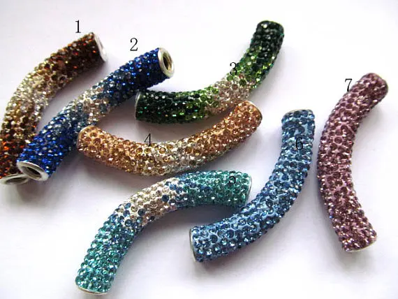 20pcs 40mm black Jet Pave Micro crystal rhinestone polymer clay Crystal Connector Bar Tube Curved finding bracelet connector
20pcs 40mm black Jet Pave Micro crystal rhinestone polymer clay Crystal Connector Bar Tube Curved finding bracelet connector