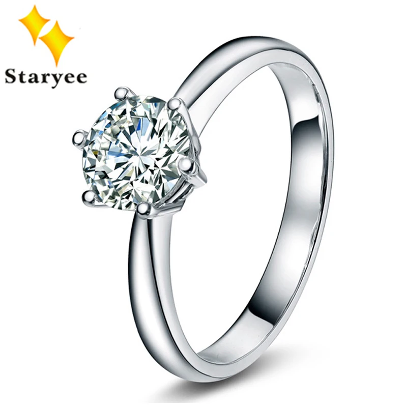 Luxury Solid 18K White Gold Jewelry Charles Colvard Certified 0.5Carat VS D-E-F Solitaire Moissanite Engagement Rings For Women
Luxury Solid 18K White Gold Jewelry Charles Colvard Certified 0.5Carat VS D-E-F Solitaire Moissanite Engagement Rings For Women