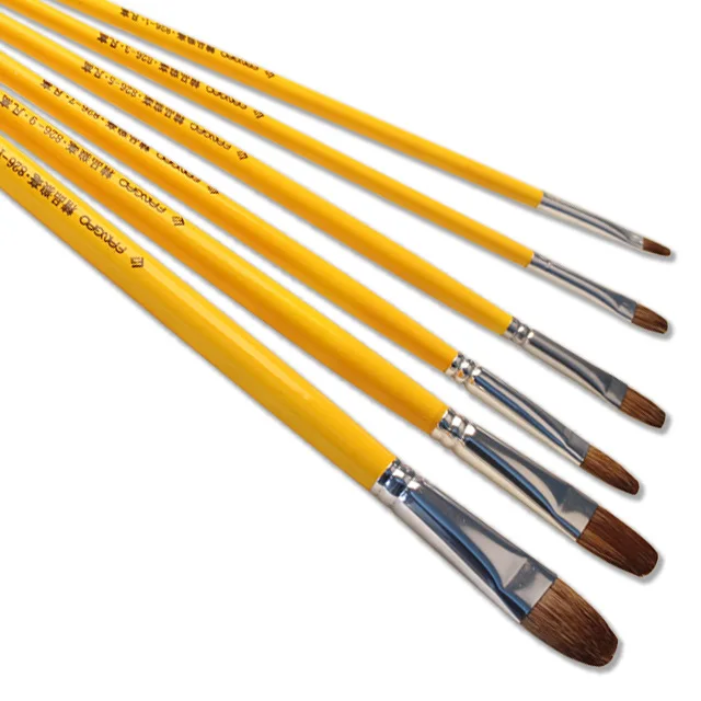 6 pieces. yellow Wooden pole art brush Set of horse hair watercolor acrylic brushes for oil painting drawing art book Supplie
6 pieces. yellow Wooden pole art brush Set of horse hair watercolor acrylic brushes for oil painting drawing art book Supplie