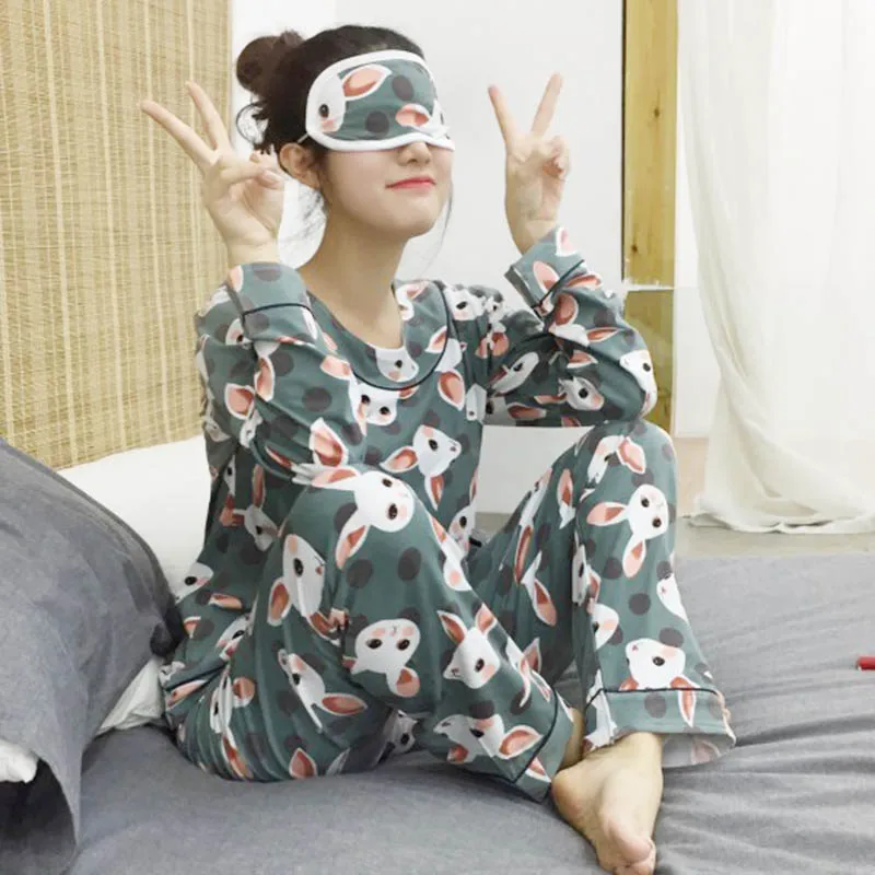 Cartoon Spring Autumn O-Neck Long Sleeved Cotton Women's Pajamas Sleepwear Girls Pyjamas Mujer Lady Casual Home Clothing AD097
Cartoon Spring Autumn O-Neck Long Sleeved Cotton Women's Pajamas Sleepwear Girls Pyjamas Mujer Lady Casual Home Clothing AD097