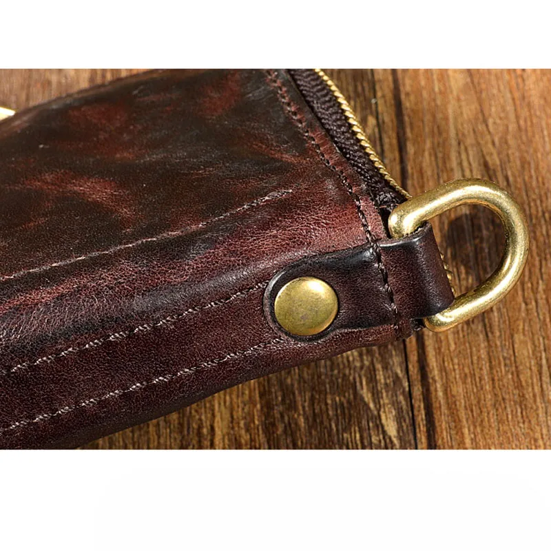 Длинный винтажный кошелек AETOO из натуральной замшевой кожи ручной работы на