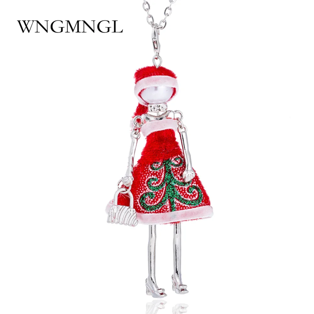 WNGMNGL 2018 New Red Dress Doll Pendant Necklace Christmas Party Dance Girl Charm Maxi Necklace Statement Jewelry For Women Gift
WNGMNGL 2018 New Red Dress Doll Pendant Necklace Christmas Party Dance Girl Charm Maxi Necklace Statement Jewelry For Women Gift