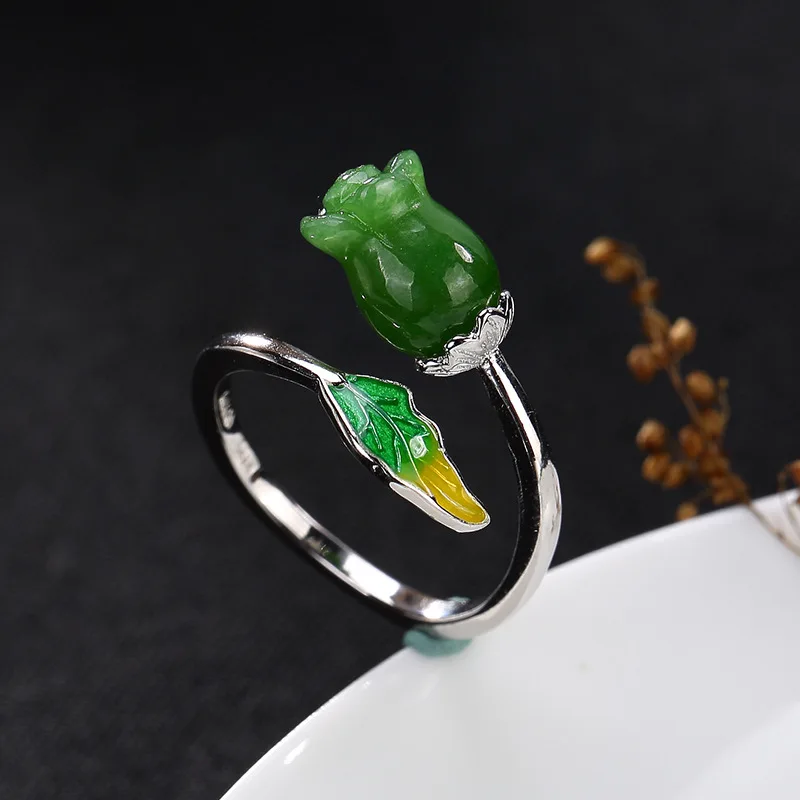 Rose Hot Sale Women Anel Feminino 2018 New S925 Pure Restoring Ancient Ways Ms Hetian Inlay Cloisonne Roses Open Ring Wholesale
Rose Hot Sale Women Anel Feminino 2018 New S925 Pure Restoring Ancient Ways Ms Hetian Inlay Cloisonne Roses Open Ring Wholesale