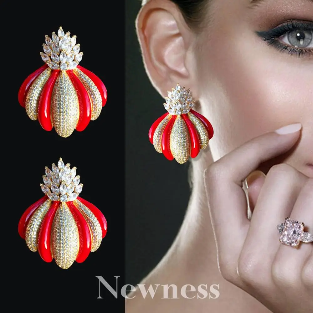 Newness Luxury Brand Luxury Flowers Design Engagement Earrings Cubic Zirconia Pave Women Fashion Earrings Jewelry
Newness Luxury Brand Luxury Flowers Design Engagement Earrings Cubic Zirconia Pave Women Fashion Earrings Jewelry