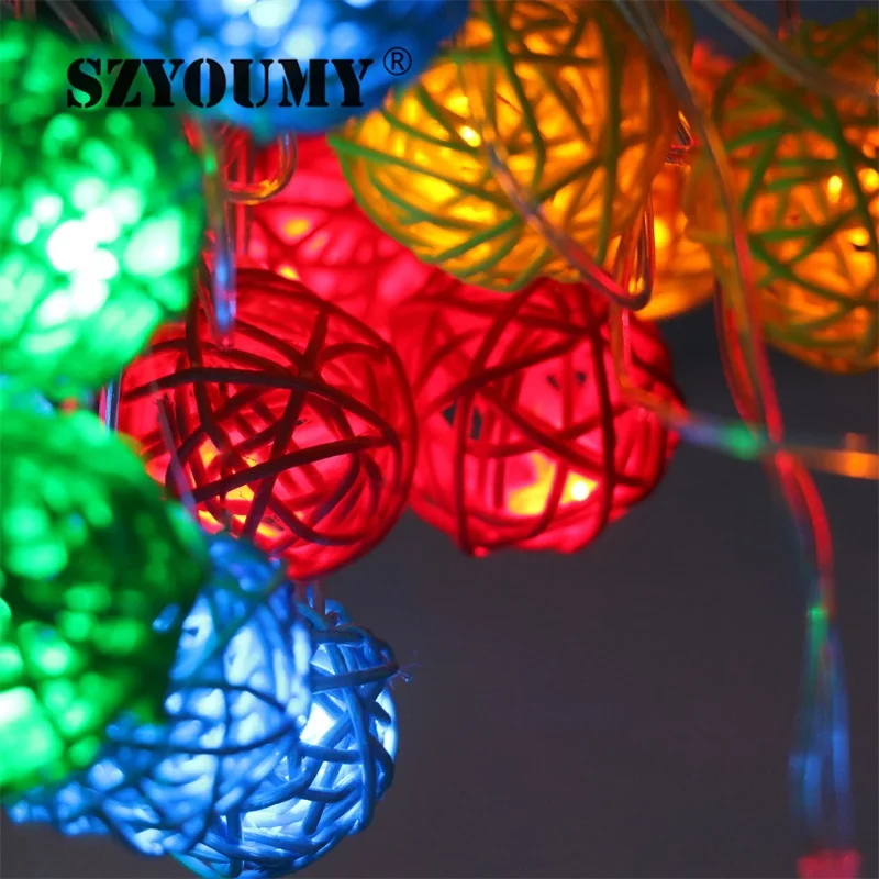 SZYOUMY AC220V 4M 20leds Rattan Ball LED Fairy Light Multicolor EU plug for Xmas,Holiday, Party, Event Decorative Lighting
SZYOUMY AC220V 4M 20leds Rattan Ball LED Fairy Light Multicolor EU plug for Xmas,Holiday, Party, Event Decorative Lighting
