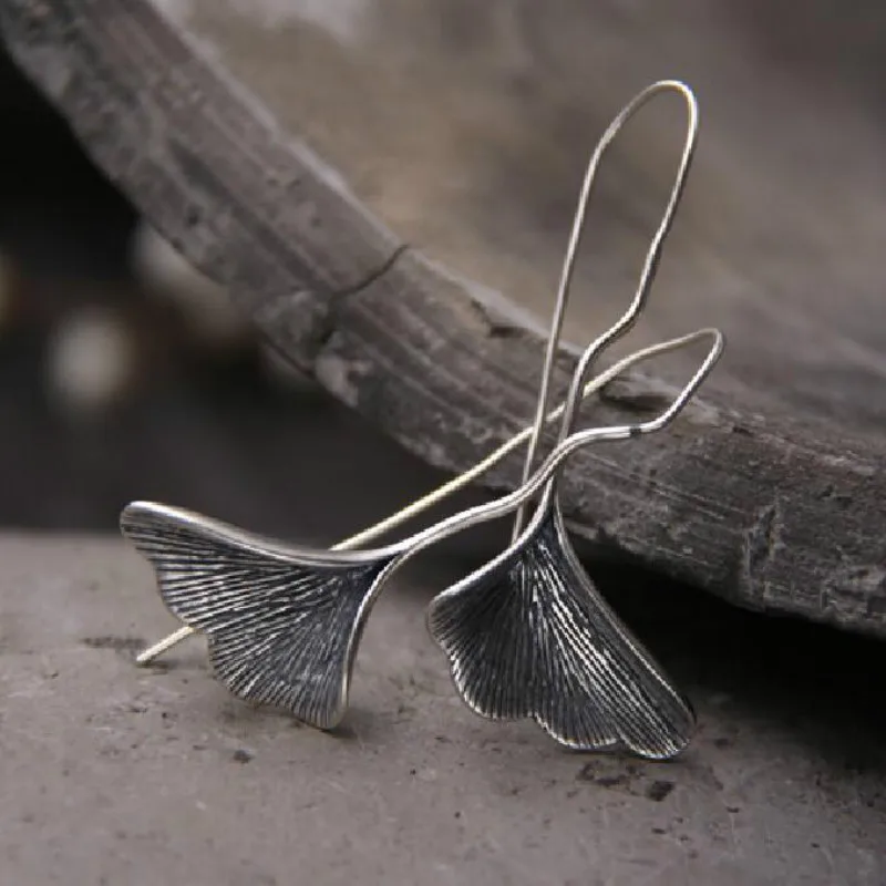 JINSE Long S925 Silver Ginkgo biloba Drop Earrings For Women Fashion Brand Plant ginkgo Leaf Earrings For Women Lady Gift 22mm
JINSE Long S925 Silver Ginkgo biloba Drop Earrings For Women Fashion Brand Plant ginkgo Leaf Earrings For Women Lady Gift 22mm