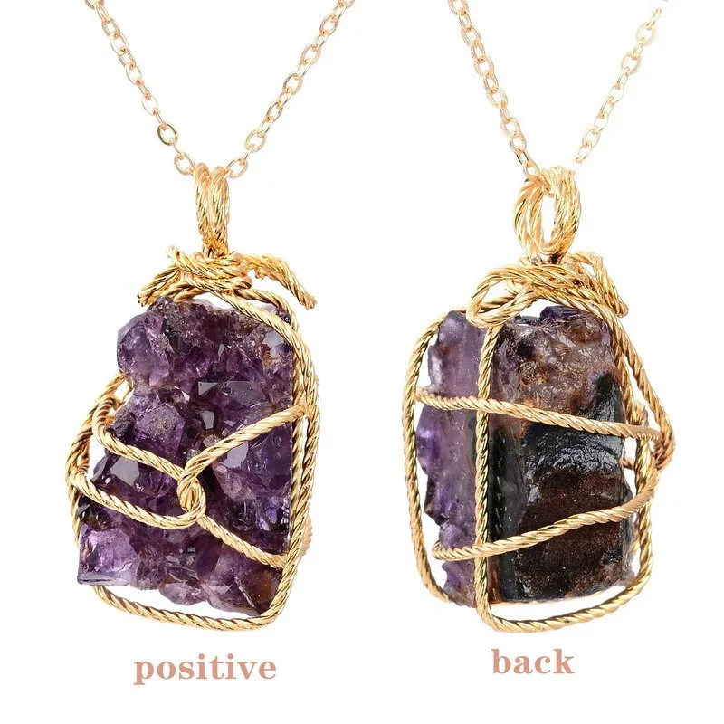 Europe and the United States new irregular natural stone wrapped pendant necklace ladies jewelry
Europe and the United States new irregular natural stone wrapped pendant necklace ladies jewelry