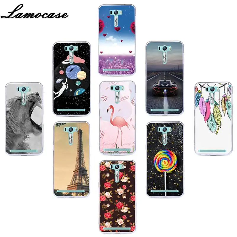 Чехол накладка из мягкого ТПУ для Asus Zenfone Selfie ZD551KL ZD 551 551KL Z00UD с цветочным принтом и