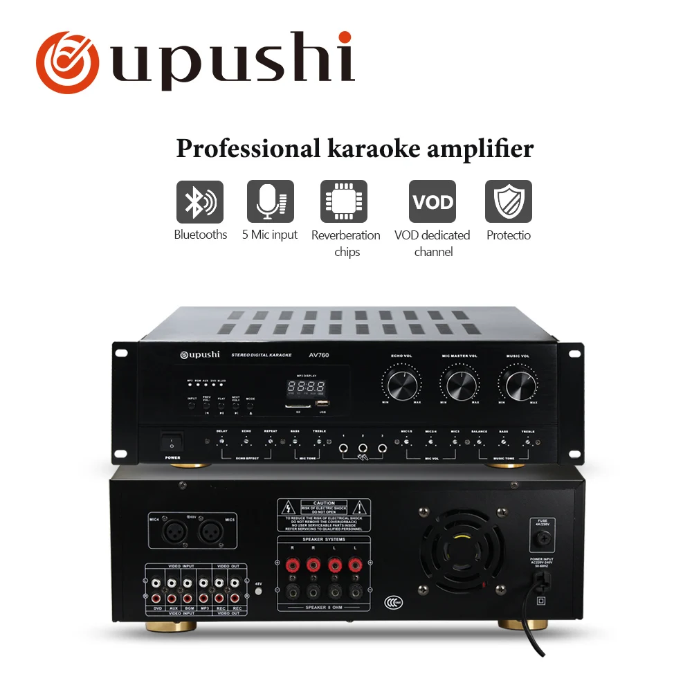Professional Home Theater Karaoke Surround Sound System AV760+KS818 Family Background Music
Professional Home Theater Karaoke Surround Sound System AV760+KS818 Family Background Music