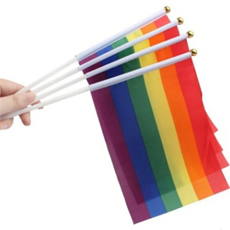 100 Packs Rainbow Gay Pride Flags Mini Hand Held LGBT Stick Flags Pride Flag Bunting for Parades Mardi Gras Rainbow Festival
100 Packs Rainbow Gay Pride Flags Mini Hand Held LGBT Stick Flags Pride Flag Bunting for Parades Mardi Gras Rainbow Festival