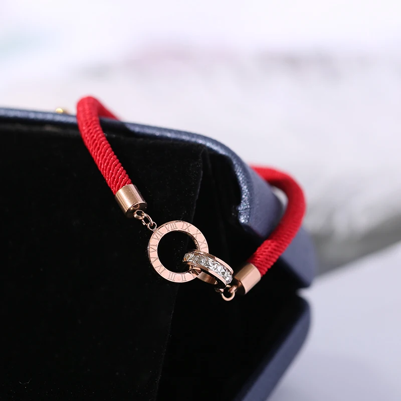 YUN RUO Roman Number Zircon Red Line Bracelet Fashion Elegant Woman Girl Gift Rose Gold Color Titanium Steel Jewelry Never Fade
YUN RUO Roman Number Zircon Red Line Bracelet Fashion Elegant Woman Girl Gift Rose Gold Color Titanium Steel Jewelry Never Fade