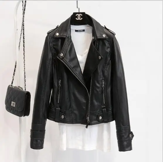 Female 2018 New Design Spring Autumn PU Leather Jacket Faux Soft Leather Coat Slim Black Rivet Zipper Motorcycle Pink Jackets
Female 2018 New Design Spring Autumn PU Leather Jacket Faux Soft Leather Coat Slim Black Rivet Zipper Motorcycle Pink Jackets