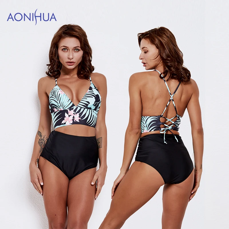 AONIHUA Flower Printed Two Piece Swimsuit For Women High Waist Bandage Bikini Beach Beaching Suit Swim Wear Padded Bras 9525
AONIHUA Flower Printed Two Piece Swimsuit For Women High Waist Bandage Bikini Beach Beaching Suit Swim Wear Padded Bras 9525