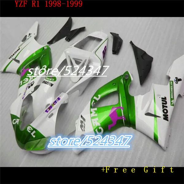 B high quality fairings set for 1998 1999 YZF-R1 white green CAMEL YZF R1 98 99 fairing kit
B high quality fairings set for 1998 1999 YZF-R1 white green CAMEL YZF R1 98 99 fairing kit
