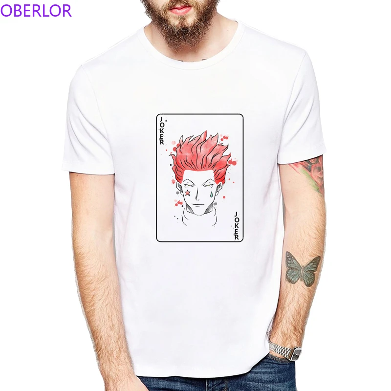 Белая футболка Hunter X The Clown Hisoka Joker Card 100% хлопок горячая распродажа 2019|Мужские