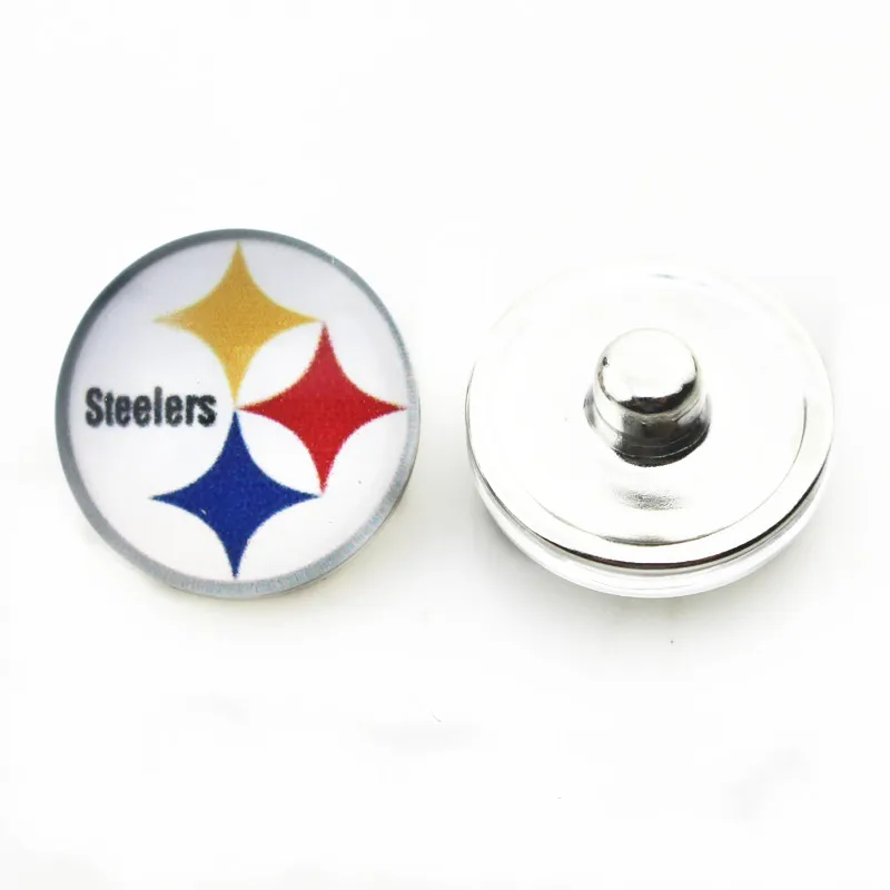 10 шт. Steelers кнопки "сделай сам" Стекло 18 мм футбольные спортивные подвески с