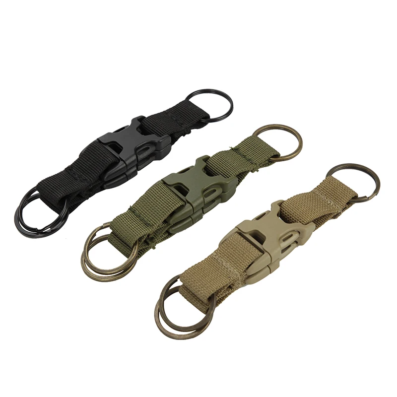 Tactical Molle Key Chain Ring Clip Nylon Webbing Strap Belt Backpack O Ring Carabiner with Double 2 Quick Released Buckle Hook
Tactical Molle Key Chain Ring Clip Nylon Webbing Strap Belt Backpack O Ring Carabiner with Double 2 Quick Released Buckle Hook