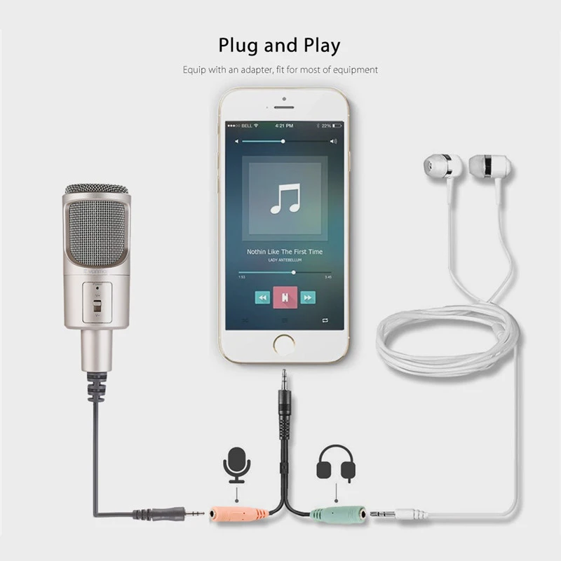 FELYBY SF-960 Condenser Microphone for Computer/Phone/Laptop Studio Microphone With Stand Karaoke Sound Recording Podcast
FELYBY SF-960 Condenser Microphone for Computer/Phone/Laptop Studio Microphone With Stand Karaoke Sound Recording Podcast