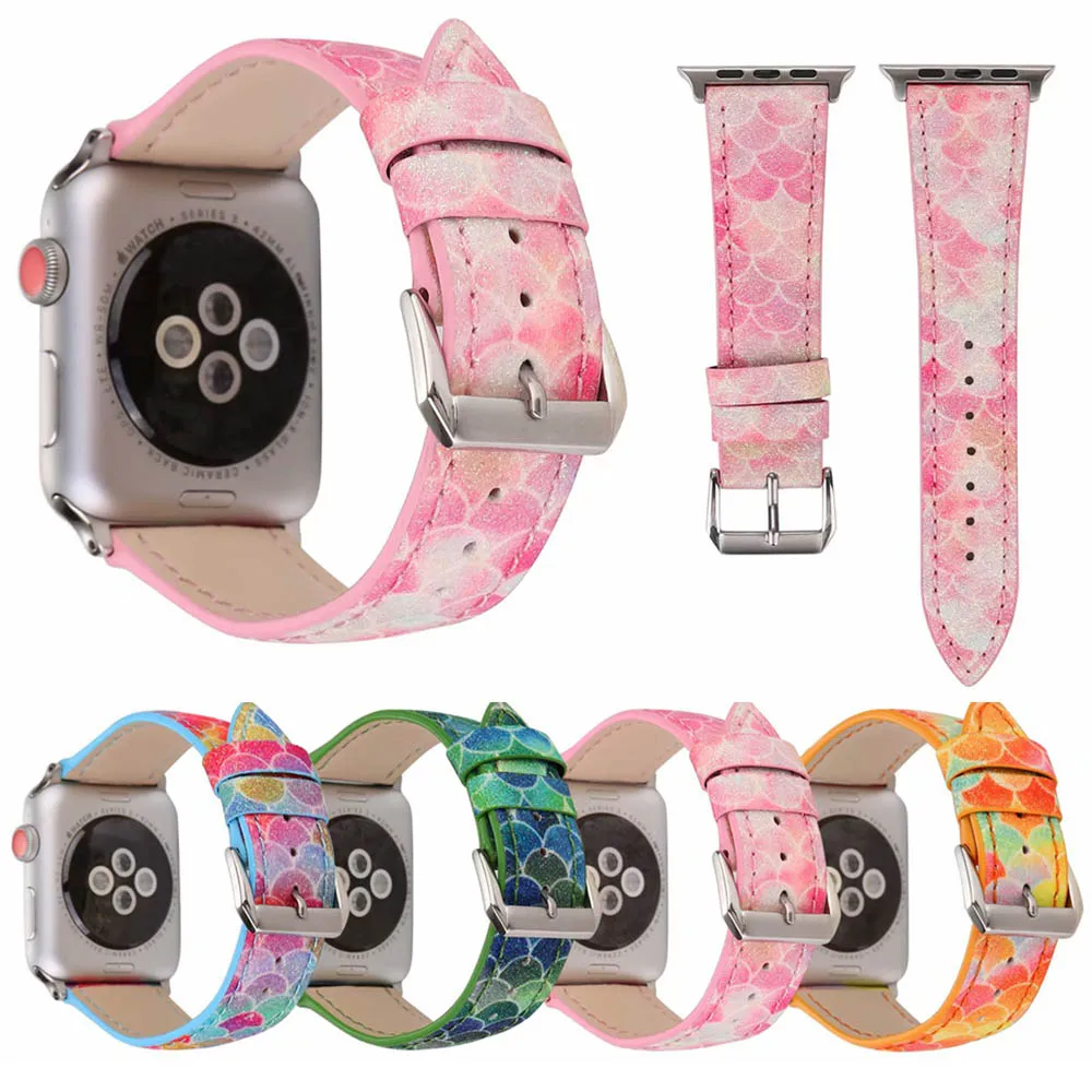 Mermaid Glitter Strap for Apple Watch Band 42mm 38mm 44mm 40mm Leather Fashion Bracelet Wristbelt for iWatch Series SE/6/5/4/3/2
Mermaid Glitter Strap for Apple Watch Band 42mm 38mm 44mm 40mm Leather Fashion Bracelet Wristbelt for iWatch Series SE/6/5/4/3/2
