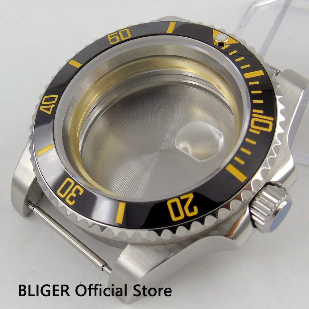 Top quality 40mm BLIGER fantastic black ceramic date magnifier sapphire glass for ETA 2836 movement men's watch case
Top quality 40mm BLIGER fantastic black ceramic date magnifier sapphire glass for ETA 2836 movement men's watch case