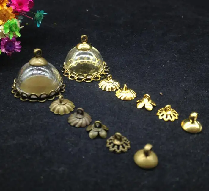 100ets/lot20mm half round glass dome Antique bronze/gold double lace tray base setting diy jewelry necklace vial pendants making
100ets/lot20mm half round glass dome Antique bronze/gold double lace tray base setting diy jewelry necklace vial pendants making
