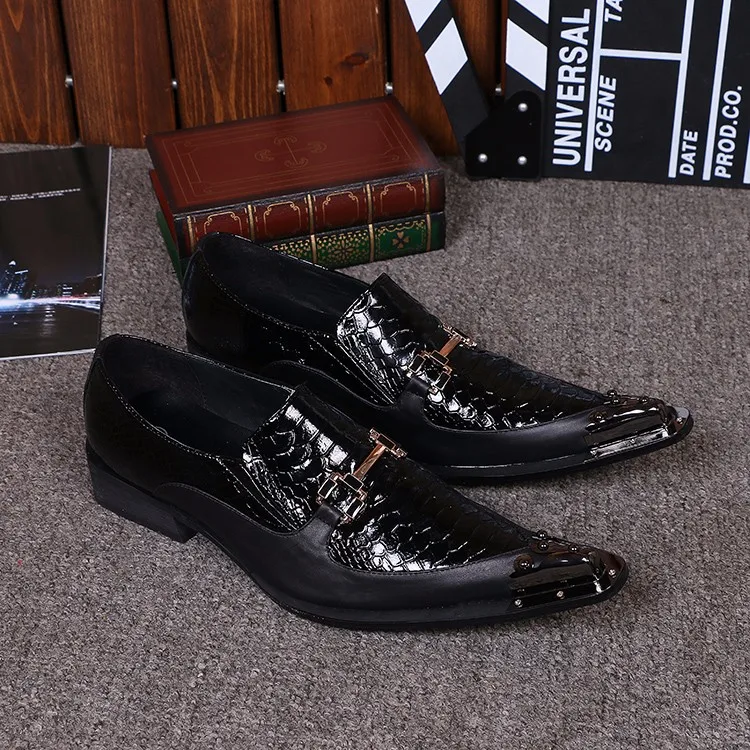 Black snakeskin metal buckle men's pointed toes Oxford slip on genuine leather casual dress shoe fashion sapatos masculino
Black snakeskin metal buckle men's pointed toes Oxford slip on genuine leather casual dress shoe fashion sapatos masculino