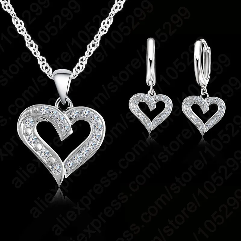 YAMMELI New Fashion Personality Simple Heart Rhinstone 925 Sterling SilverJewelry Sets For Sweet Women Girls Christmas Gift
YAMMELI New Fashion Personality Simple Heart Rhinstone 925 Sterling SilverJewelry Sets For Sweet Women Girls Christmas Gift