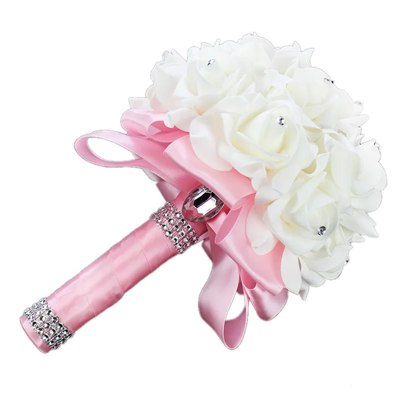 Beautiful Rose Wedding Bouquet Handmade Flowers Artificial Bridal Bouquets Fake Crystal Decoration Holding Flower For Brides
Beautiful Rose Wedding Bouquet Handmade Flowers Artificial Bridal Bouquets Fake Crystal Decoration Holding Flower For Brides