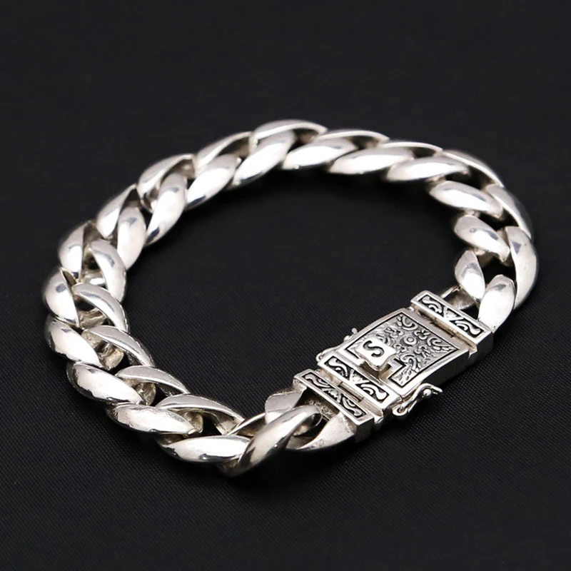 13mm Wide Pure 100% 925 Sterling Silver Men's Bracelet Smooth Flower Safe Lock High Polish Link Chain Male Biker Silver Bracelet
13mm Wide Pure 100% 925 Sterling Silver Men's Bracelet Smooth Flower Safe Lock High Polish Link Chain Male Biker Silver Bracelet