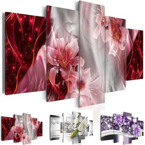 5 Pcs Picture Home Decoracion Canvas Wall Oil Painting Flower Pictures for Living Room Abstract Modern Lilies Paintings No Frame
5 Pcs Picture Home Decoracion Canvas Wall Oil Painting Flower Pictures for Living Room Abstract Modern Lilies Paintings No Frame