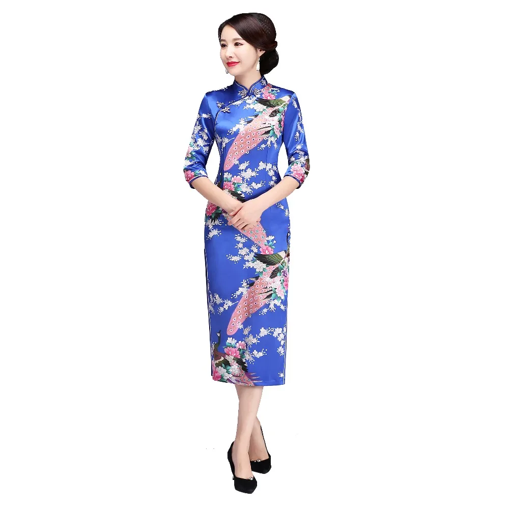 Shanghai Story 3/4 Sleeve Peacock Qipao Long Cheongsam Dress peacock Chinese Traditional Dresses for Women 8 Color
Shanghai Story 3/4 Sleeve Peacock Qipao Long Cheongsam Dress peacock Chinese Traditional Dresses for Women 8 Color