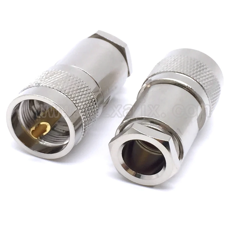 JX 2pcs PL259 UHF Male Plug Connector Clamp For RG8 RG213 LMR400 Straight Nickelplated fast shipping
JX 2pcs PL259 UHF Male Plug Connector Clamp For RG8 RG213 LMR400 Straight Nickelplated fast shipping