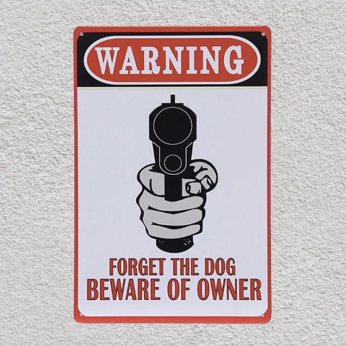 1pc Beware of owner Warning No trespassing dog Tin Plate Sign wall man cave Decoration Man cave Art Poster metal vintage
1pc Beware of owner Warning No trespassing dog Tin Plate Sign wall man cave Decoration Man cave Art Poster metal vintage