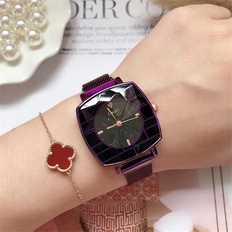 Cussi Top Brand Luxury Women's Watch Purple Starry Sky Ladies Watch Magnet Steel Quartz Wristwatch Relogio Feminino Femme Clock
Cussi Top Brand Luxury Women's Watch Purple Starry Sky Ladies Watch Magnet Steel Quartz Wristwatch Relogio Feminino Femme Clock