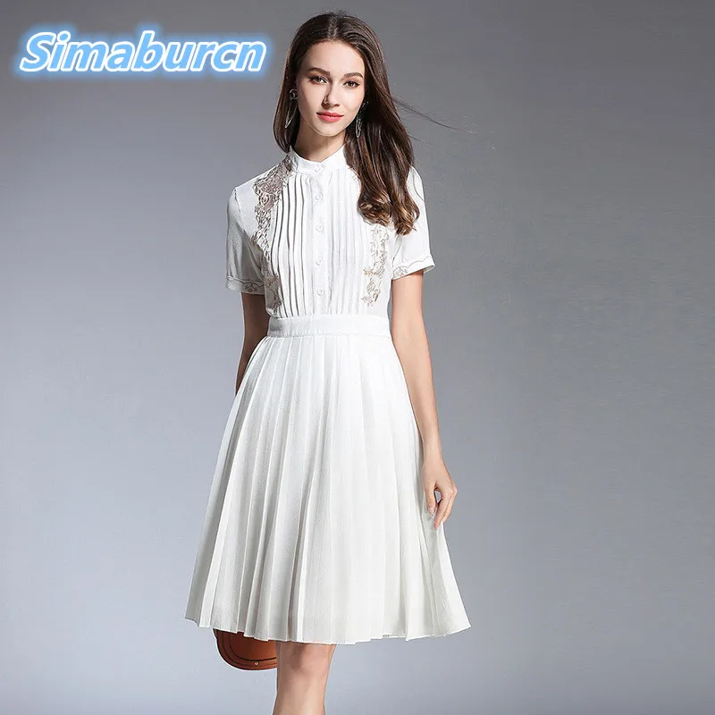 Top Quality Summer White Dress Women Brand Short Sleeve Casual Office Lady Temperament Embroidery Robe Black Dresses Clothing
Top Quality Summer White Dress Women Brand Short Sleeve Casual Office Lady Temperament Embroidery Robe Black Dresses Clothing