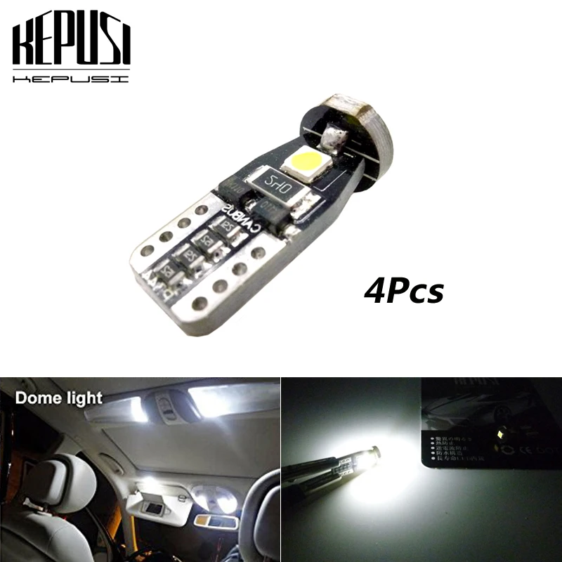 4pcs CANBUS No Error T10 W5W Led 3030 Chip Light Bulb for Car Interior Dome Map Door Courtesy License Plate Light 6000K White
4pcs CANBUS No Error T10 W5W Led 3030 Chip Light Bulb for Car Interior Dome Map Door Courtesy License Plate Light 6000K White