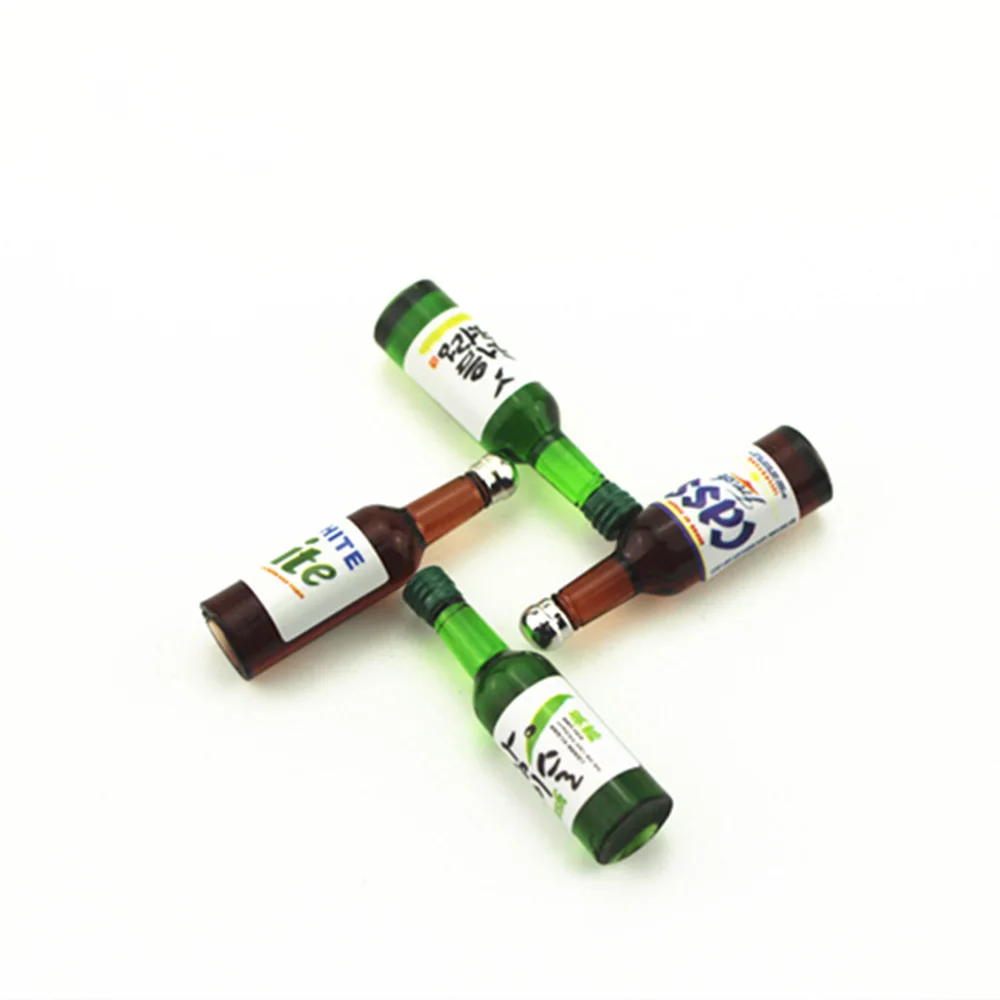 4Pcs 1/12 Dollhouse Miniature Accessories Mini Wine Bottle Simulation Drink Furniture for Doll Home Decoration |