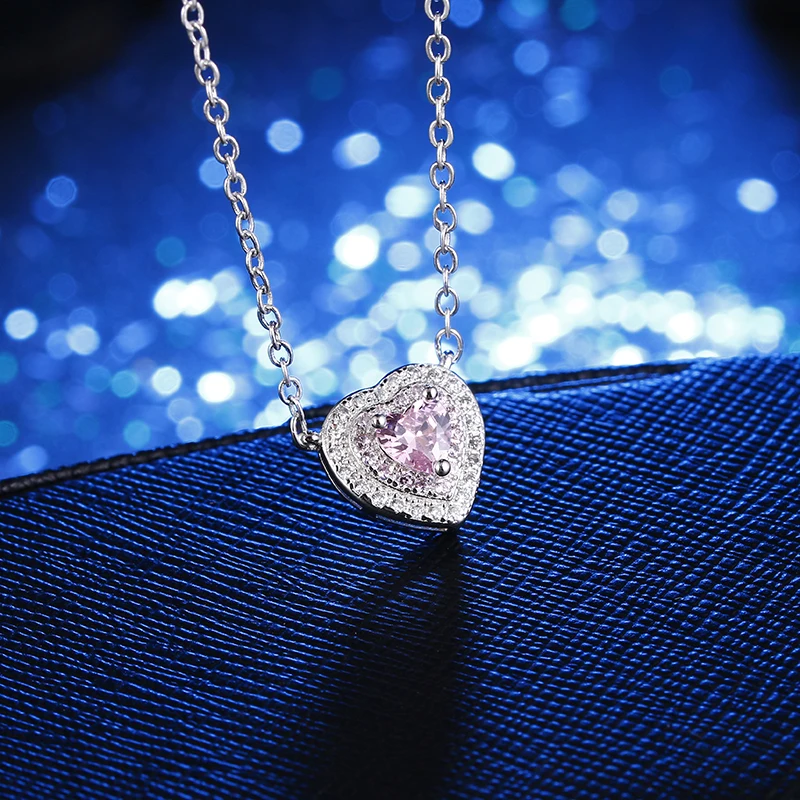 100% 925 sterling silver romantic pink love heart crystal ladies pendant necklaces jewelry no fade short chain wedding gift
100% 925 sterling silver romantic pink love heart crystal ladies pendant necklaces jewelry no fade short chain wedding gift