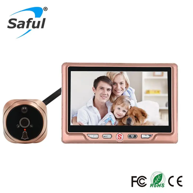 Saful 4,3 дюймов дверной звонок, глазок с Ночное видение дверной глазок фото/видео Запись цифровой видео-дверной Камера горячая распродажа
Saful 4,3 дюймов дверной звонок, глазок с Ночное видение дверной глазок фото/видео Запись цифровой видео-дверной Камера горячая распродажа