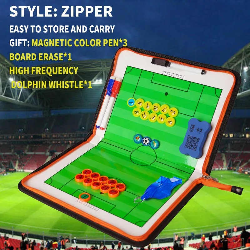 Shinestone Basketball Tactical Board Soccer Three Fold Board Set PU Material Soccer Zipper Clipboard Coach Board With Whistle
Shinestone Basketball Tactical Board Soccer Three Fold Board Set PU Material Soccer Zipper Clipboard Coach Board With Whistle