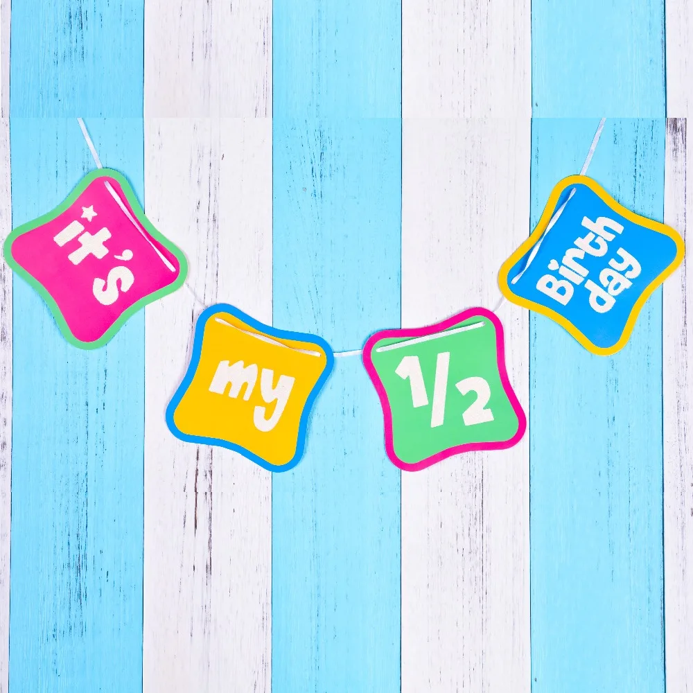 Rainbow It's My 1/2 Birthday Banner Half Birthday Party Decoration 6 months Baby Girl Boy Cartoon Lovely Garland
Rainbow It's My 1/2 Birthday Banner Half Birthday Party Decoration 6 months Baby Girl Boy Cartoon Lovely Garland