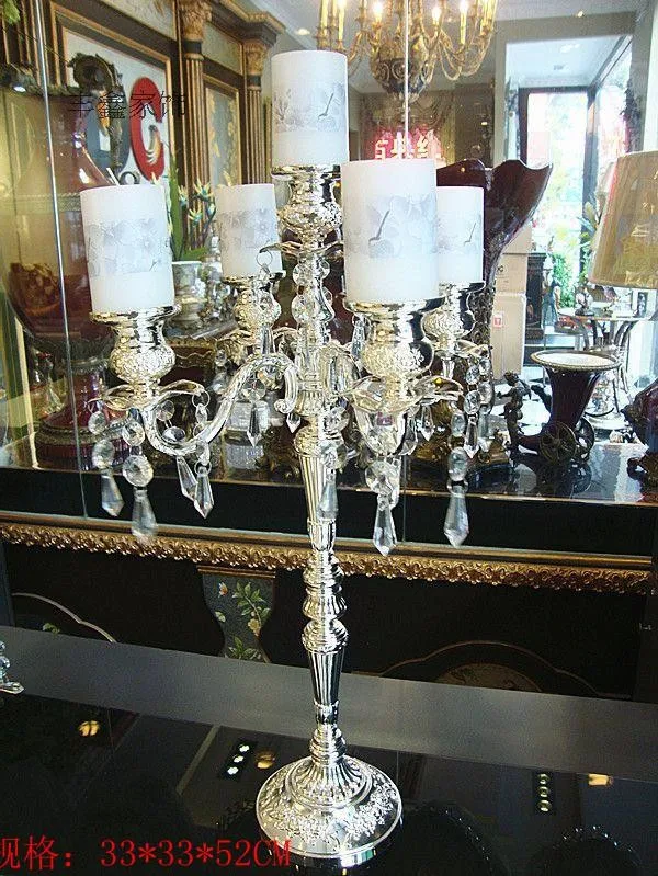 5 arms Candelabra Silver Plated with Crystal Pendant Home Decoration Candle Holder Candlestick wedding crystal centerpiece
5 arms Candelabra Silver Plated with Crystal Pendant Home Decoration Candle Holder Candlestick wedding crystal centerpiece