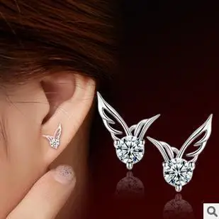 2016 New arrival high quality fashion angle wings design 925 sterling silver women stud earrings jewelry
2016 New arrival high quality fashion angle wings design 925 sterling silver women stud earrings jewelry