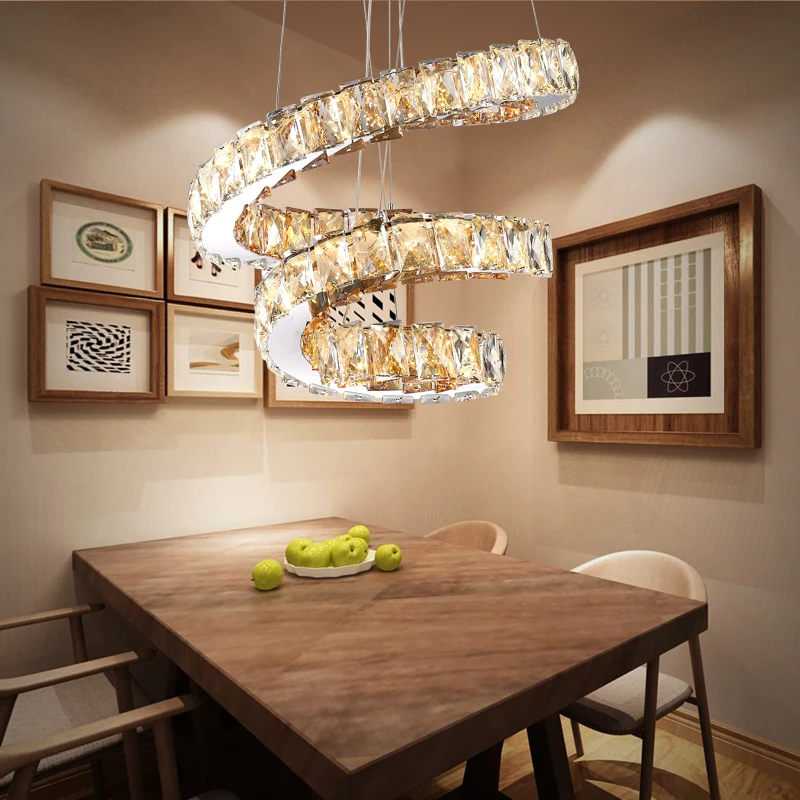 Popular Diamond Ring LED Crystal Pendant Light Modern LED Circles Hanging Lamp Foyer Dining Room Lighting Home Decoration lamp
Popular Diamond Ring LED Crystal Pendant Light Modern LED Circles Hanging Lamp Foyer Dining Room Lighting Home Decoration lamp