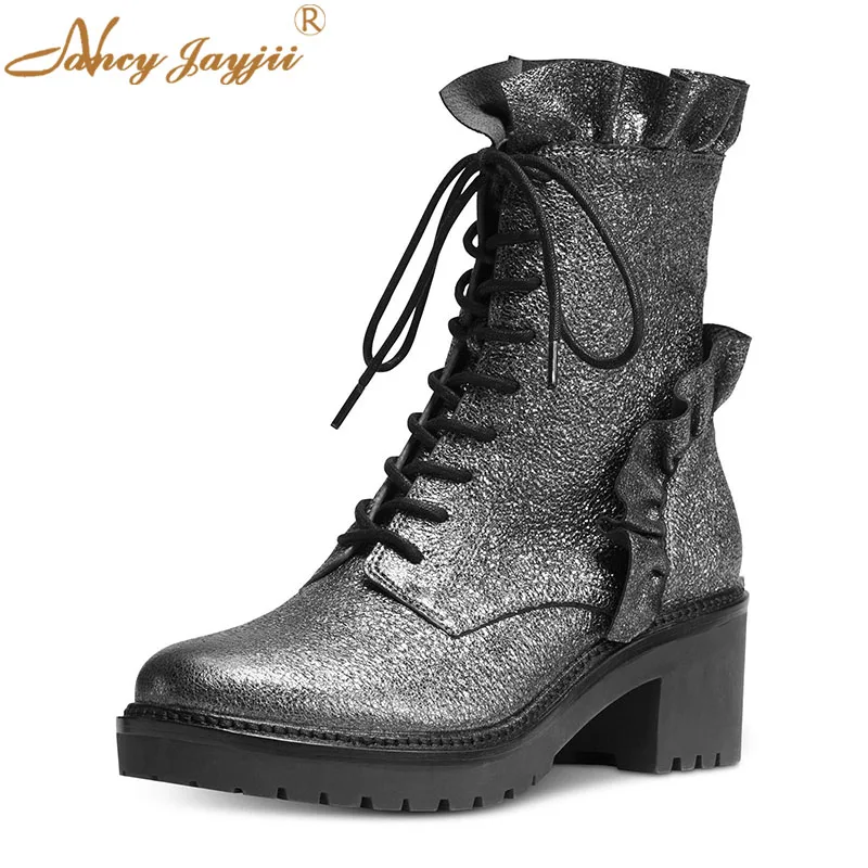 Nancyjayjii Sliver Ruffles Martin Boots 2021 Autumn Women’S Novelty Chunky Heel Ankle Booties Ladies Cross-Tied Lace-Up Shoes
Nancyjayjii Sliver Ruffles Martin Boots 2021 Autumn Women’S Novelty Chunky Heel Ankle Booties Ladies Cross-Tied Lace-Up Shoes