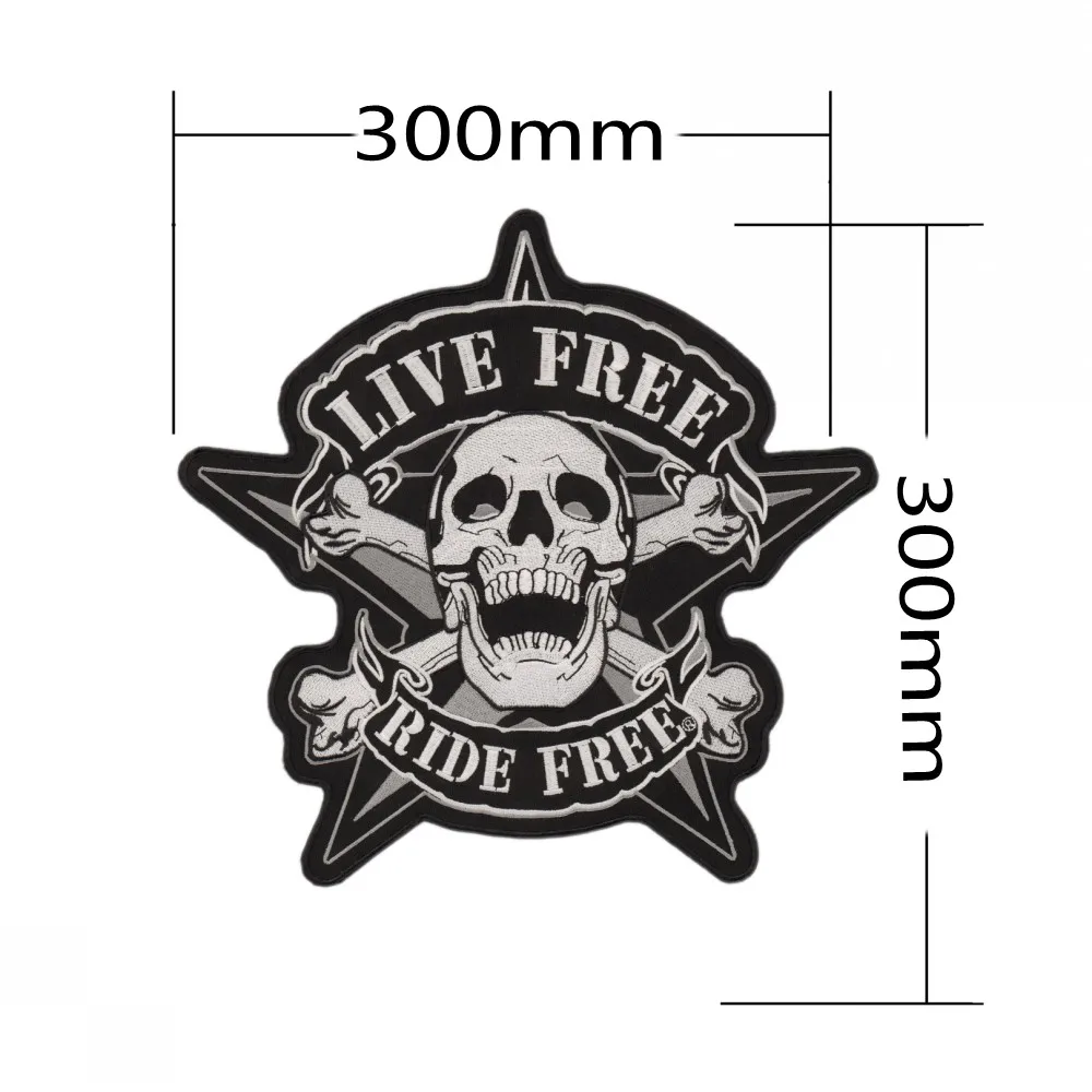 LIVE FREE Five Angle Skull Motorcycle Patches For Clothes Embroidered Iron On Patches
LIVE FREE Five Angle Skull Motorcycle Patches For Clothes Embroidered Iron On Patches
