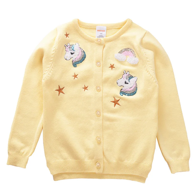 Toddler Girl Sweater 2019 Autumn Long Sleeve Girls Cardigan Star Embroidery Unicorn Rainbow Sequins Kids Sweaters Tops 3-7 Years
Toddler Girl Sweater 2019 Autumn Long Sleeve Girls Cardigan Star Embroidery Unicorn Rainbow Sequins Kids Sweaters Tops 3-7 Years