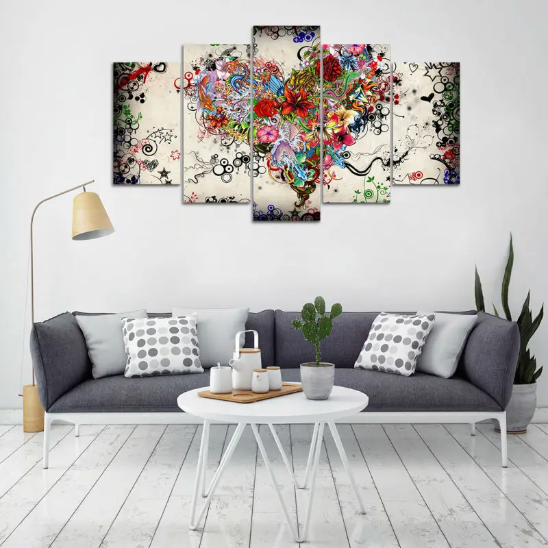 HD print 5pcs canvas art Print multicolor hearts flower painting home decor canvas painting living room decor picture /PT0754
HD print 5pcs canvas art Print multicolor hearts flower painting home decor canvas painting living room decor picture /PT0754