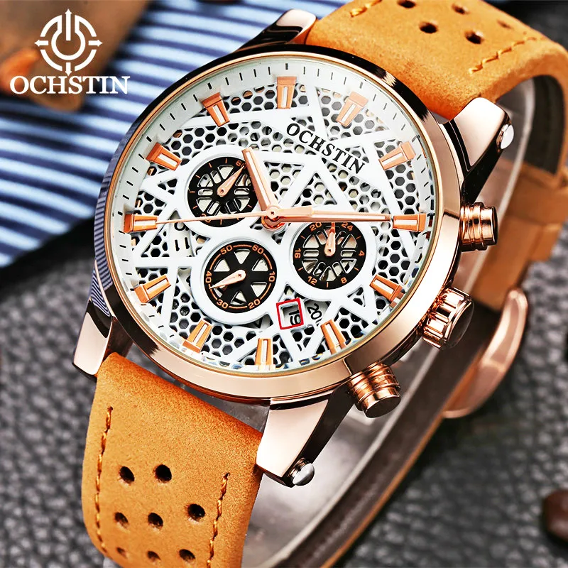Watches Men Leather Band Chronograph Men's Hollow Wristwatches Male Auto Date Brand Military Quartz Watch Relogio Masculino 2018
Watches Men Leather Band Chronograph Men's Hollow Wristwatches Male Auto Date Brand Military Quartz Watch Relogio Masculino 2018