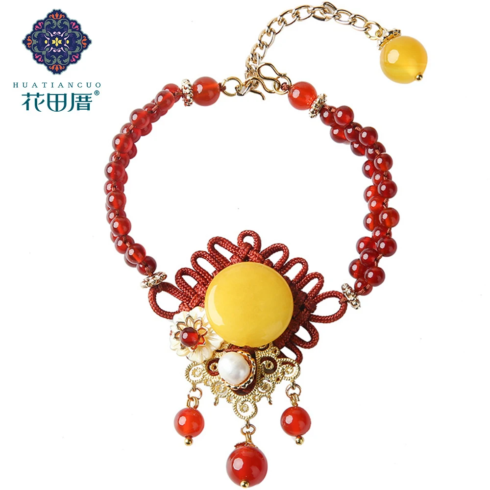 Ethnic Bracelet Simulated-Pearl Red Stone Zinc Alloy Yellow Round Stone Rope Chain Pendant Tassel Female Accessories SL-190106
Ethnic Bracelet Simulated-Pearl Red Stone Zinc Alloy Yellow Round Stone Rope Chain Pendant Tassel Female Accessories SL-190106